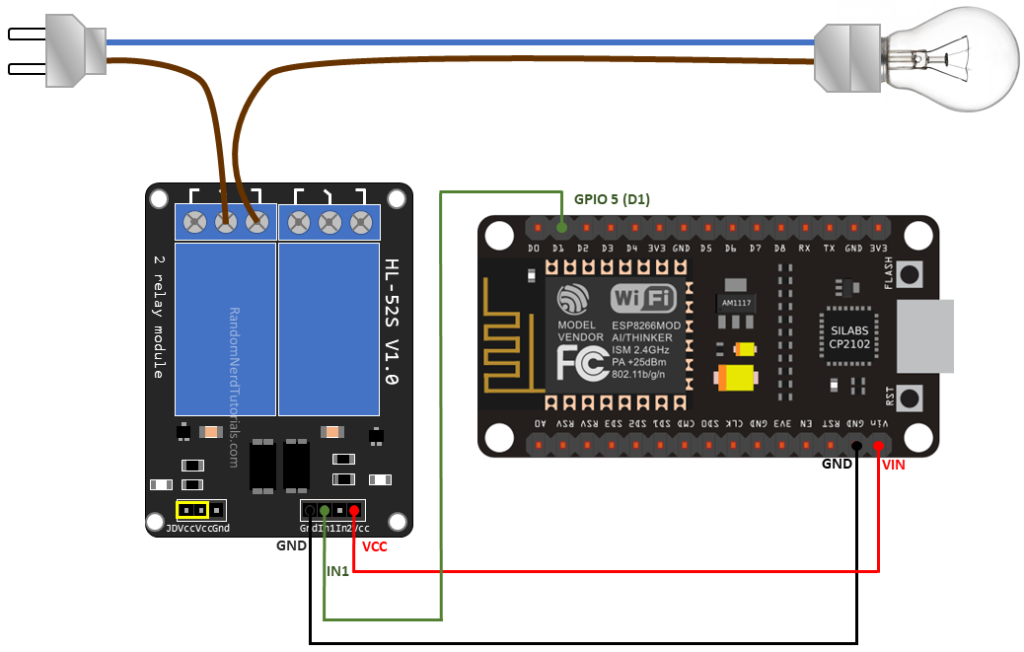 Wi-Fi Controlled Relay using NodeMCU