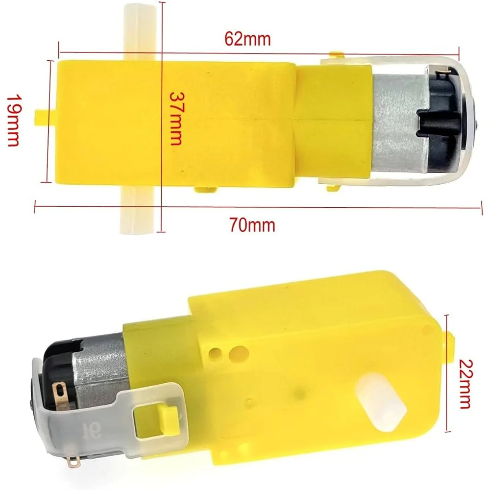 100 RPM BO Motor – Single Shaft (Plastic Gearbox) use in DIY electronics or robotics